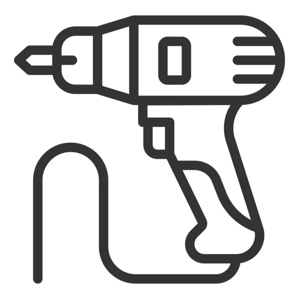 Electric Screwdriver Icon Illustration White Background Outline Style — Stock Vector