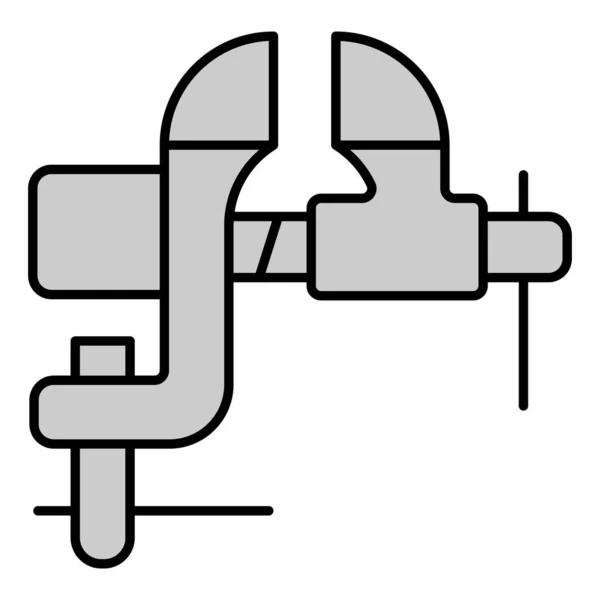 Schlosserschraubstock Symbol Abbildung Auf Weißem Hintergrund Grauer Stil — Stockvektor