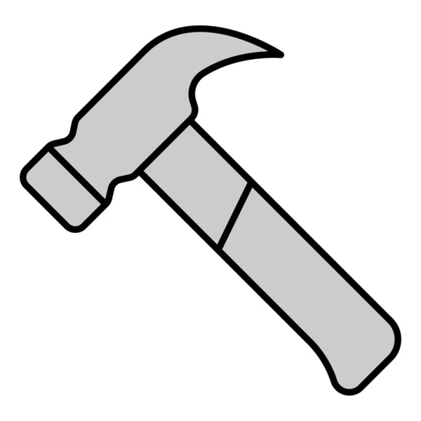 Construction Hammer Icon Illustration White Background Grey Style — Stock Vector