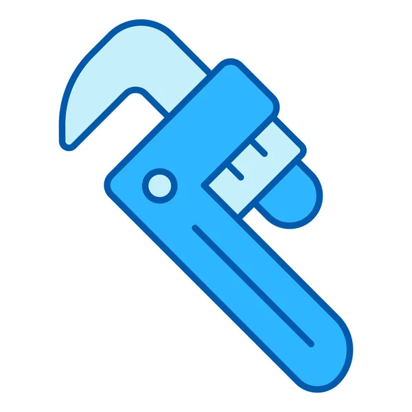 Straight Pipe Wrench Icon Illustration White Background Color Style — Stock Vector