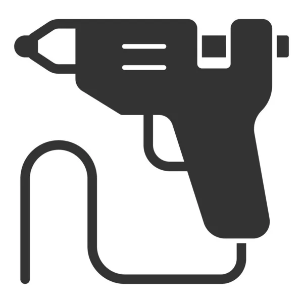 Glue Gun Icon Illustration White Background Glyph Style — Stock Vector
