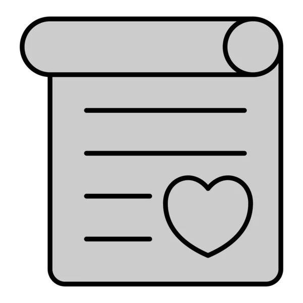 Carta Amor Desdobrada Coração Ícone Ilustração Sobre Fundo Branco Estilo — Fotografia de Stock