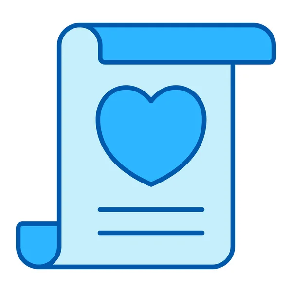 Carta Amor Desdobrada Com Uma Imagem Coração Ícone Ilustração Fundo — Fotografia de Stock