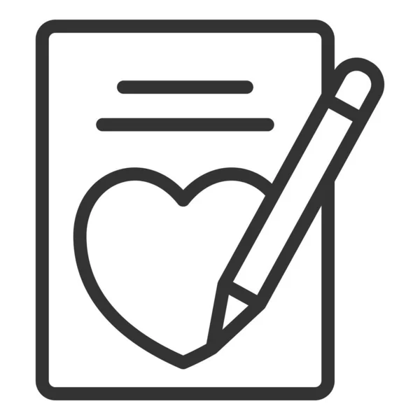Een Hart Tekenen Met Een Pen Een Liefdesbrief Icoon Illustratie — Stockfoto