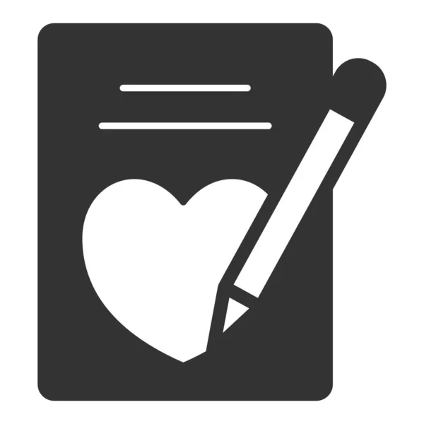 Desenhar Coração Com Uma Caneta Uma Carta Amor Ícone Ilustração — Fotografia de Stock