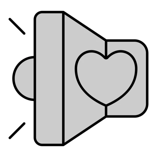 Love Speaker Says Message Icon Illustration White Background Grey Style — Stock Photo, Image