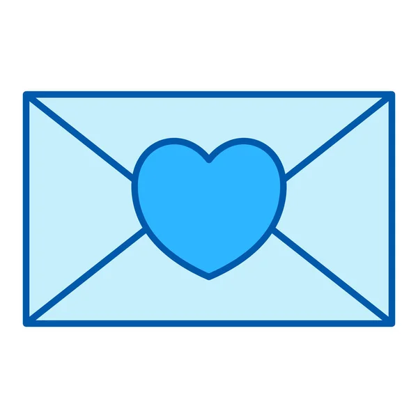 Envelope Selado Coração Ícone Ilustração Sobre Fundo Branco Estilo Cor — Fotografia de Stock