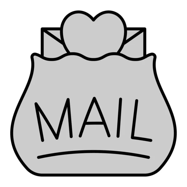 Open Mail Bag Love Letter Εικονίδιο Απεικόνιση Λευκό Φόντο Γκρι — Φωτογραφία Αρχείου