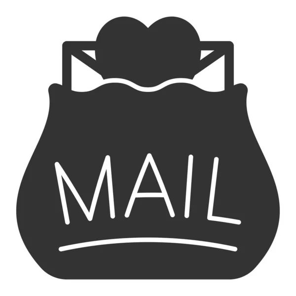 開いたメールバッグとラブレター アイコン 白の背景のイラスト グリフスタイル — ストックベクタ