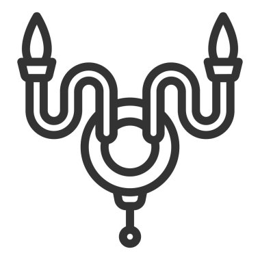 Duvar lambası, lamba - simge, beyaz arkaplan üzerindeki illüstrasyon, taslak biçim