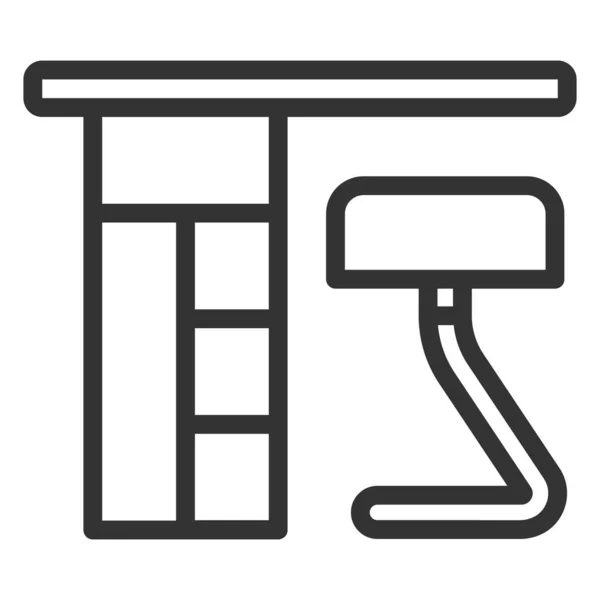 Theke Und Stuhl Symbol Illustration Auf Weißem Hintergrund Umrissstil — Stockfoto