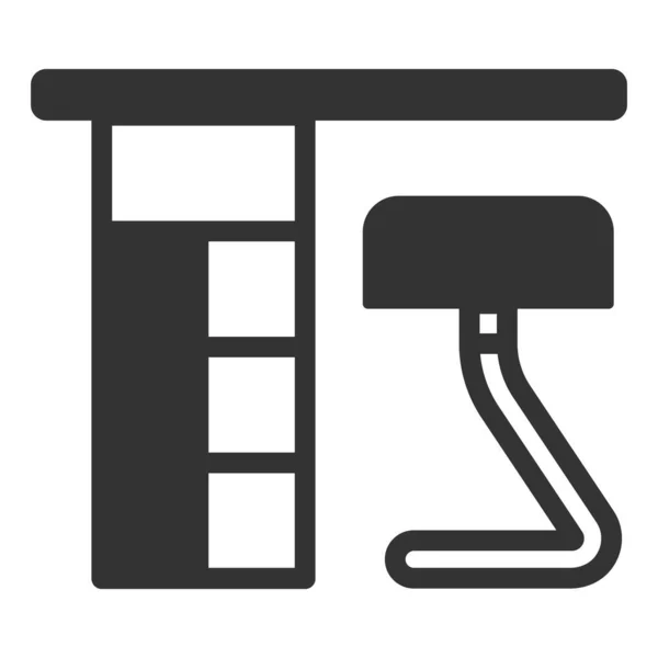 Theke Und Stuhl Symbol Illustration Auf Weißem Hintergrund Glyphen Stil — Stockfoto
