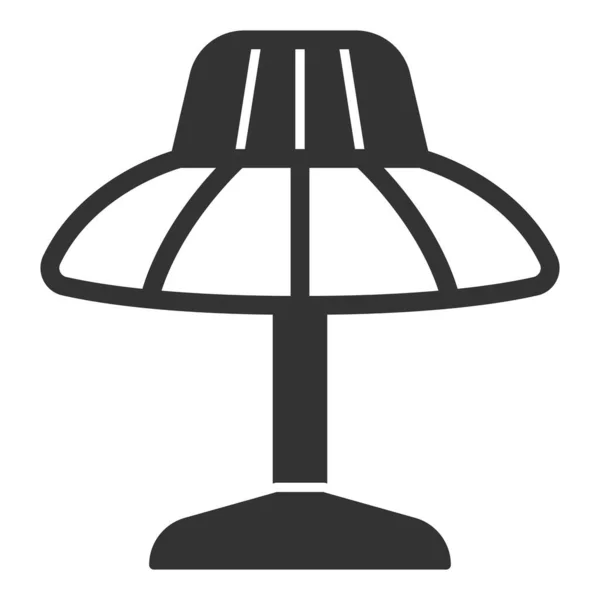 ランプシェード テーブルランプ アイコン 白の背景のイラスト グリフスタイル — ストック写真