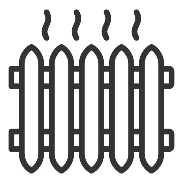 Warmwasserbereitung Heizkörper Symbol Abbildung Auf Weißem Hintergrund Umriss Stil — Stockfoto