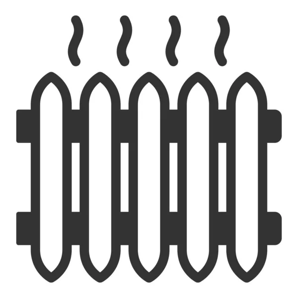 Water Verwarming Radiatoren Icoon Illustratie Witte Achtergrond Glyph Stijl — Stockfoto
