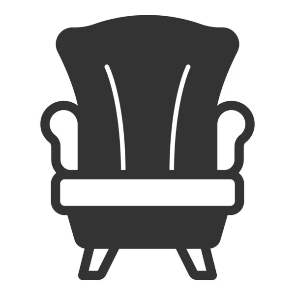 Easy Chair Icon Illustration White Background Glyph Style — Stock Photo, Image