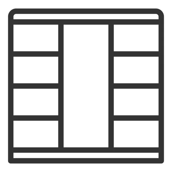 Τρίπορτη Ντουλάπα Εικονίδιο Εικονογράφηση Λευκό Φόντο Περίγραμμα Στυλ — Φωτογραφία Αρχείου