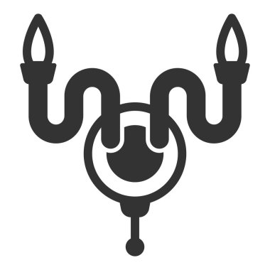 Duvar lambası, lamba - simge, beyaz arkaplan üzerindeki illüstrasyon, kabartma tarzı