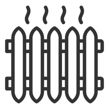 Su ısıtma radyatörleri - simge, beyaz arkaplan, taslak biçimi