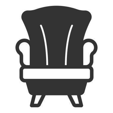 Kolay sandalye - simge, beyaz arkaplan, kabartma biçimi