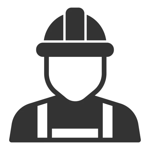 Arbeiter Bauarbeiter Spezialkleidung Symbol Illustration Auf Weißem Hintergrund Glyphen Stil — Stockvektor