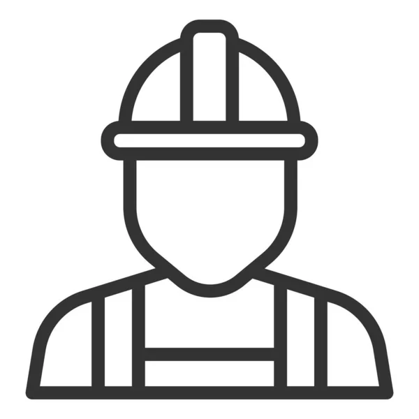 Arbeiter Bauarbeiter Spezialkleidung Symbol Illustration Auf Weißem Hintergrund Umrissstil — Stockvektor