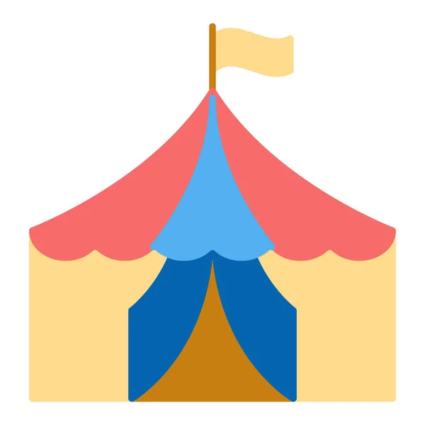 Performance tent - icon, illustration on white background, flat color style