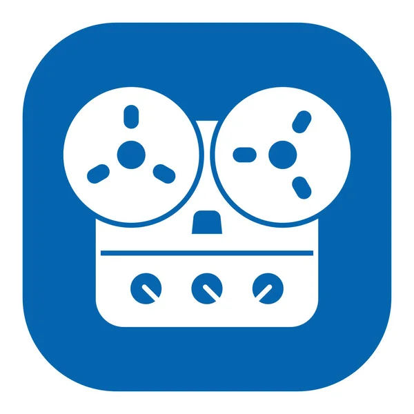 Reel tape recorder - icon, illustration on white background, color glyph style