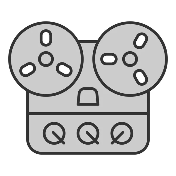 Reel Tape Recorder Icon Illustration White Background Gray Style — 스톡 사진