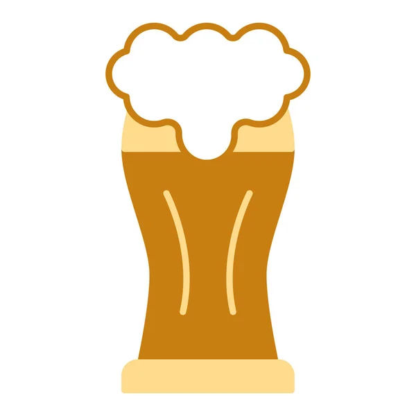 Glass Beer Foam Icon Illustration White Background Flat Color Style — Stock Photo, Image