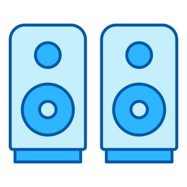 Hoparlörler - simge, beyaz arkaplan üzerinde illüstrasyon, benzer biçim