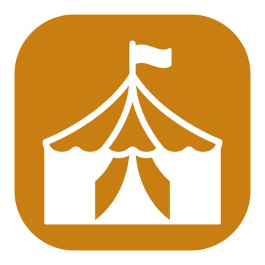 Performans çadırı - simge, beyaz arkaplan üzerindeki resimleme, renk kabartma biçimi