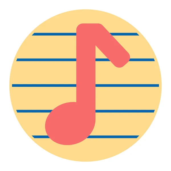 Musical Note Letter Musical Notation Icon Illustration White Background Flat — Stock Vector