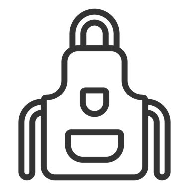 Şefin önlüğü - simge, beyaz arkaplan üzerinde illüstrasyon, taslak biçim