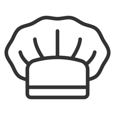 Şef şapkası - simge, beyaz arkaplan, taslak biçimi