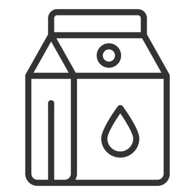 Bir karton süt - simge, beyaz arkaplan üzerinde illüstrasyon, taslak biçim