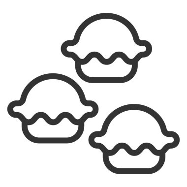 Hamur köfteleri - simge, beyaz arkaplan üzerindeki illüstrasyon, özet biçimi