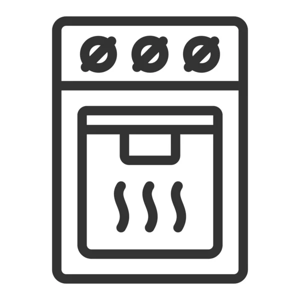 Газова Плита Піччю Іконка Ілюстрація Білому Тлі Стиль Контуру — стокове фото