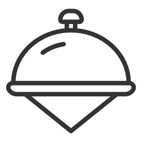 Вечеря Вкрита Шапочкою Серветкою Іконка Ілюстрація Білому Тлі Стиль Контуру — стокове фото