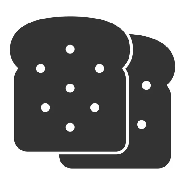 Два Шматки Хліба Ікона Ілюстрація Білому Тлі Стиль Гліфів — стокове фото