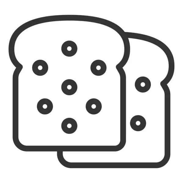 Zwei Scheiben Brot Symbol Illustration Auf Weißem Hintergrund Umriss Stil — Stockfoto