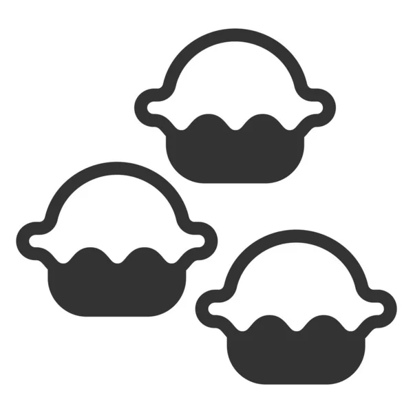 Dumplings Icône Illustration Sur Fond Blanc Style Glyphe — Photo