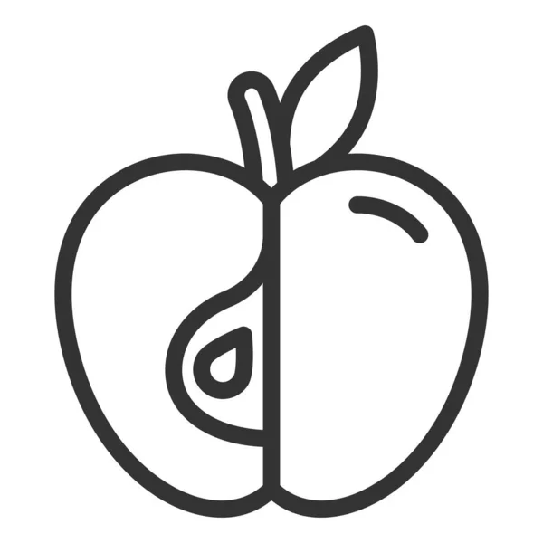 Яблуко Ціле Вирізане Іконка Ілюстрація Білому Тлі Стиль Контуру — стокове фото
