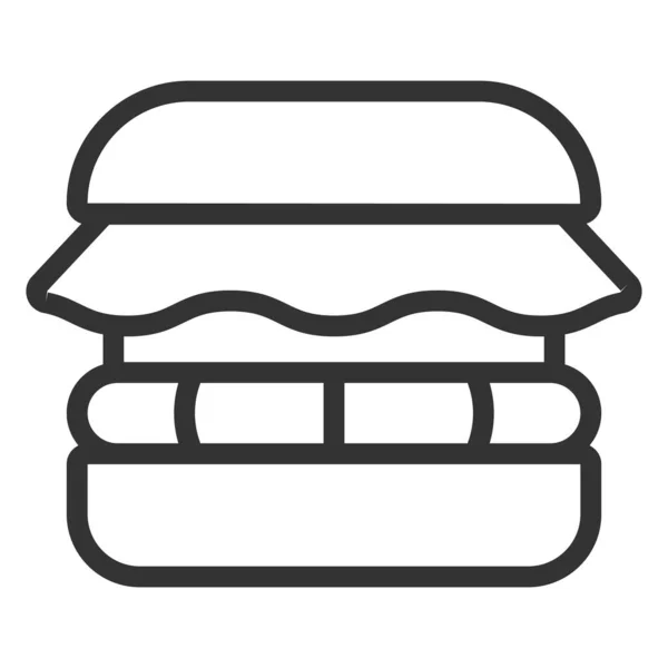 Pirzola Marullu Hamburger Simge Beyaz Arkaplanda Çizim Taslak Tarzı — Stok fotoğraf