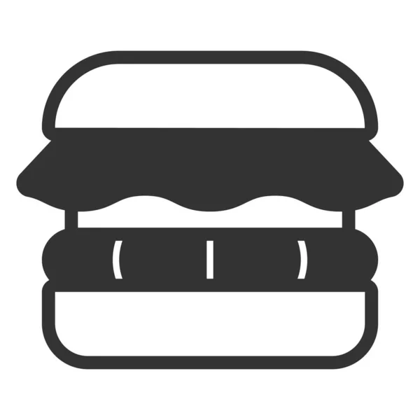 Hamburger Con Cotoletta Lattuga Icona Illustrazione Sfondo Bianco Stile Glifo — Foto Stock