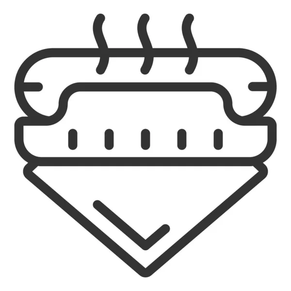 Hot Dog Und Serviette Symbol Abbildung Auf Weißem Hintergrund Umrissstil — Stockfoto