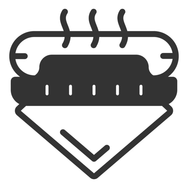 Hot Dog Napkin Icon Illustration White Background Glyph Style — 스톡 사진