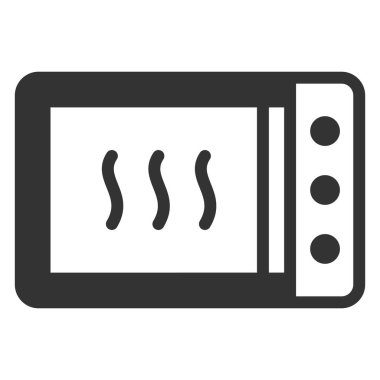 Mikrodalga - simge, beyaz arkaplan, kabartma biçimi