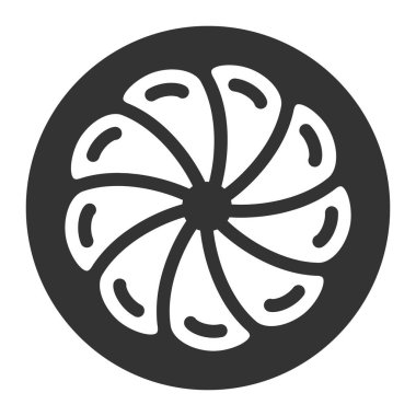 Bir tepside pasta - simge, beyaz arkaplan üzerinde illüstrasyon, kabartma biçimi