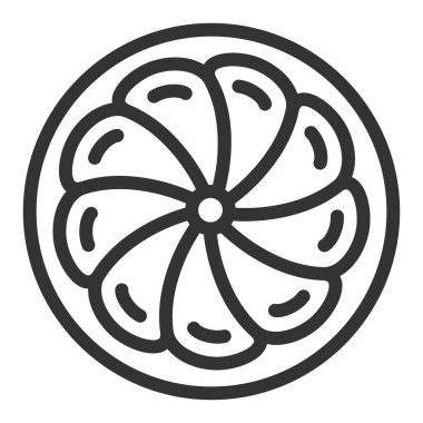 Bir tepside pasta - simge, beyaz arkaplan üzerinde illüstrasyon, özet biçimi